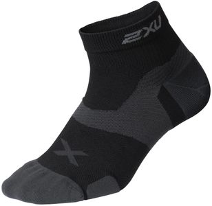 2XU Vectr 1/4 Crew Socks 2023-BLACK/GREY-M