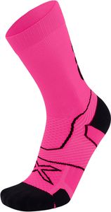 2XU Vectr Crew Socks-BLACK/PINK-S