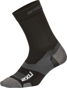 2XU Vectr Light Crew Socks-BLACK/GREY-S