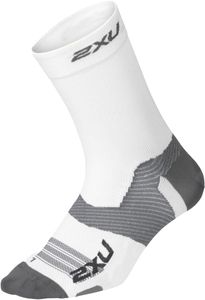 2XU Vectr Light Crew Socks-WHITE/GREY-L