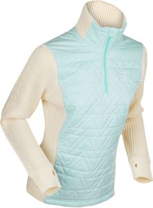 Dahlie Half Zip Comfy W-WHITE/TURQUOISE-M