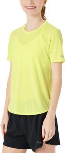 Saucony Stopwatch Short Sleeve W-GREENYELLOW-M