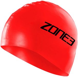 Zone3 Silicone Swim Cap-RED-OZ