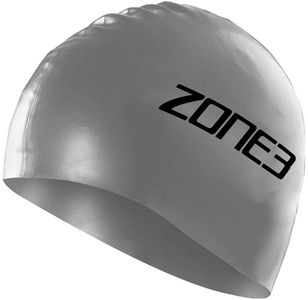 Zone3 Silicone Swim Cap-LIGHTGREY-OZ